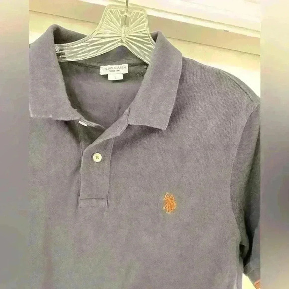 US Polo ASSN Navy Blue/ Orange Short Sleeve Polo Shirt Pony Cotton‎ Casual - Picture 4 of 8